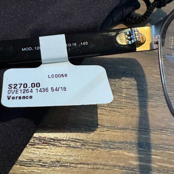 Versace OVE1264 1436 Eyeglasses Matte Black Gold Unisex NWT - Picture 9 of 10